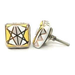 Yellow Gold Ceramic Door Knobs Premium Knobs Kitchen Cabinet Knobs Drawer Knobs Furniture Knobs Drawer Pulls Door Knobs