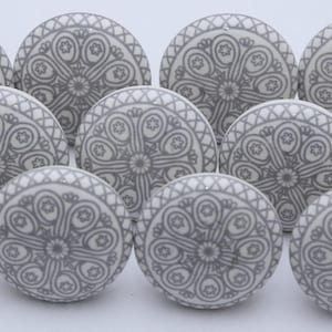 Grey And White Ceramic Knobs Ceramic Door Knobs Kitchen Cabinet Knobs Drawer Knobs Cupboard Knobs Drawer Knobs Cabinet knobs Gray