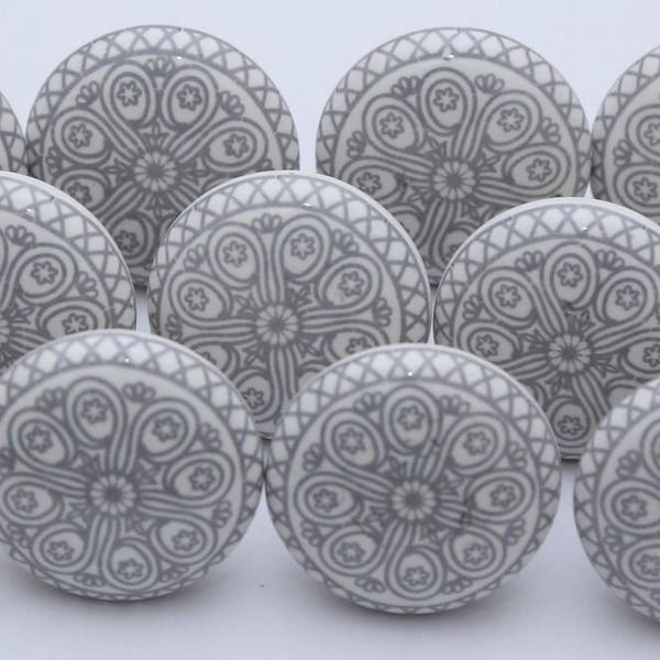 Grey And White Ceramic Knobs Ceramic Door Knobs Kitchen Cabinet Knobs Drawer Knobs Cupboard Knobs Drawer Knobs Cabinet knobs