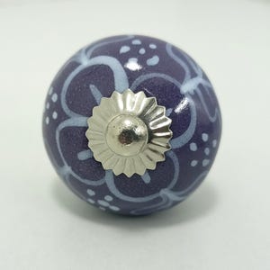 Handbemalte Lila Keramik Knäufe, Küchenschrank Hardware Bild 4
