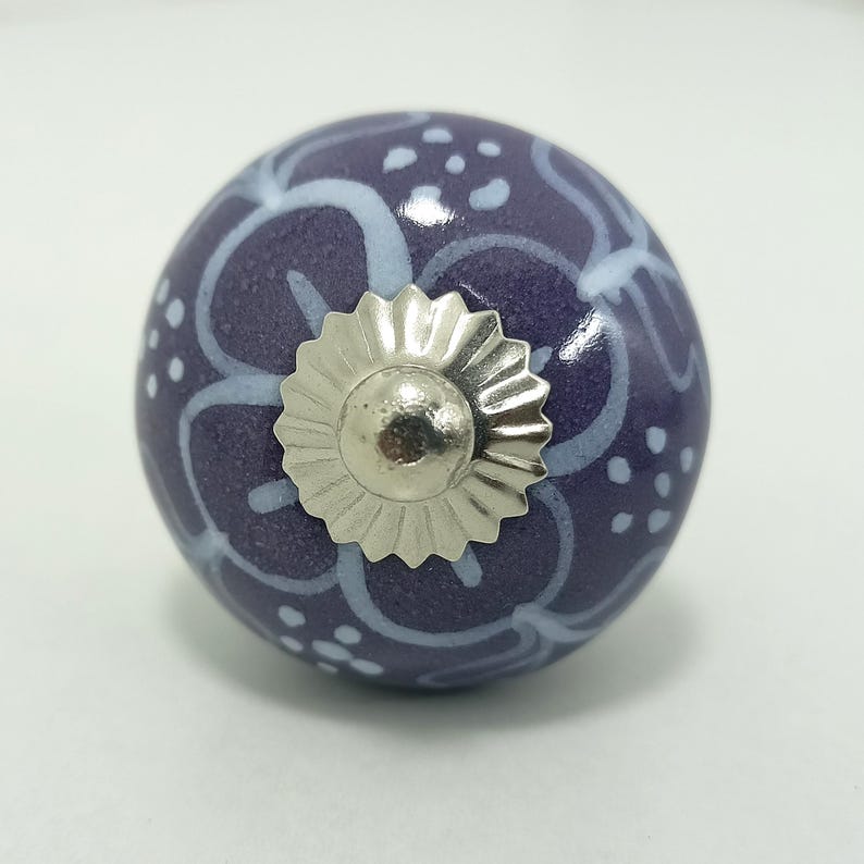 Handbemalte Lila Keramik Knäufe, Küchenschrank Hardware Bild 4