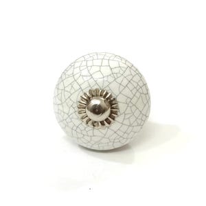 White Crackle Ceramic Knobs Handpainted Handmade Ceramic Door Knobs Kitchen Cabinet Knobs Drawer Knobs Cupboard Knobs Hardware Knobs