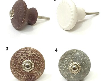 Handgjord keramisk skåpknopp, dekorativ beslag (4,5 cm)