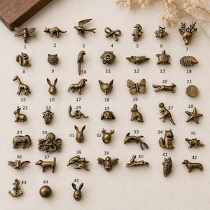 Antique Bronze Animal Cabinet Knobs | Vintage Dresser Drawer Pulls