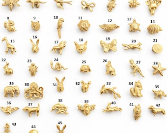 Goldfarbene Zierknöpfe | Animal & Nature Cabochon Knäufe | Einzigartige Schubladenknaufe Hardware
