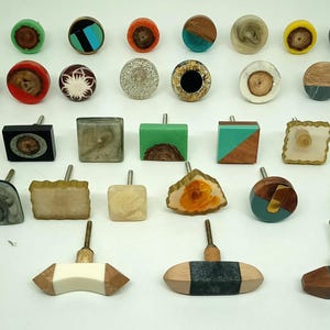 Resin Wood Cabinet Knobs: Decorative Dresser Drawer Pulls image 6