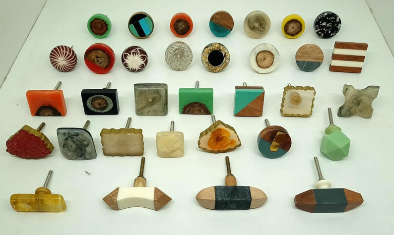Resin Wood Cabinet Knobs: Decorative Dresser Drawer Pulls image 6