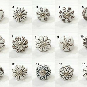 White Vintage Ceramic Knobs Ceramic Cupboard Cabinet Knobs Drawer Pulls Hand Painted Ceramic Door Knobs