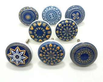 Handmade Decorative Ceramic Knobs, Colorful Cabinet Hardware