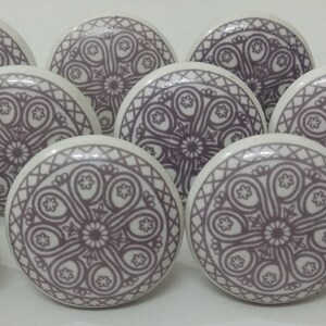 Grey And White Ceramic Knobs Ceramic Door Knobs Kitchen Cabinet Knobs Drawer Knobs Cupboard Knobs Drawer Knobs Cabinet knobs Purple