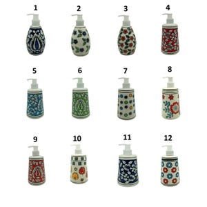 Keramik handbemalter Spender, Keramikspender, Seifenspender, Lotionsspender