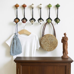 Assorted Plain Ceramic Hooks Handpainted Hooks Bathroom Hooks Decorative Hooks Kitchen Wall Hooks Coat Hangers Towel Hanger Colorfull Hooks