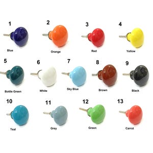 Handpainted Ceramic Knobs, Colorful Kitchen Cabinet Hardware