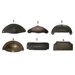 Cast Iron Half Shell Drawer Pull, Sunburst Cabinet Handle