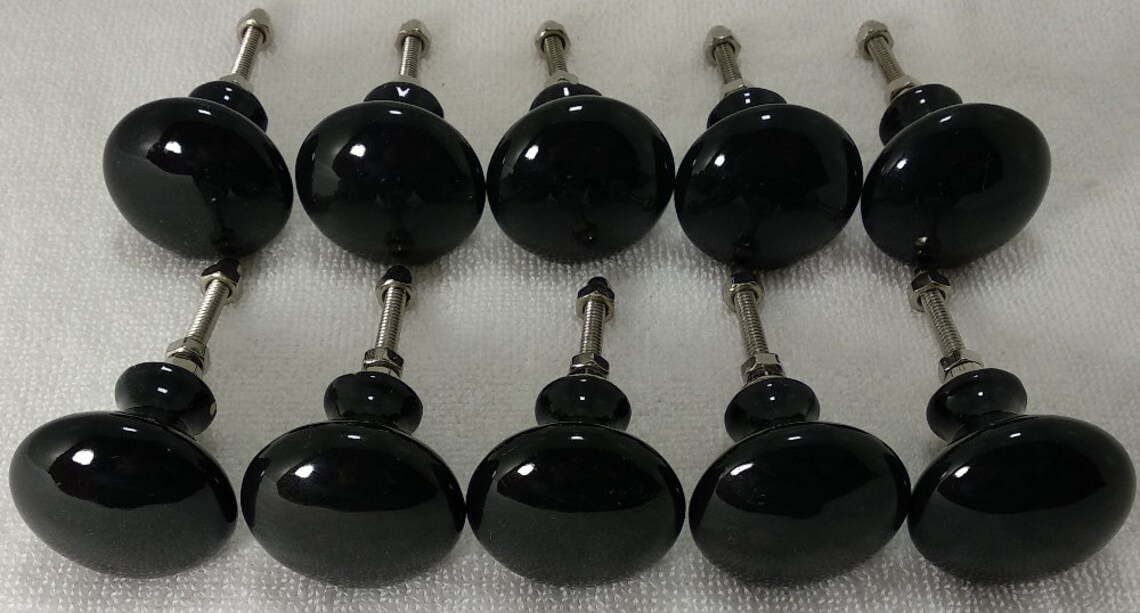 Black Color Vintage Ceramic Knobs Kitchen Cabinet Knobs Drawer - Etsy