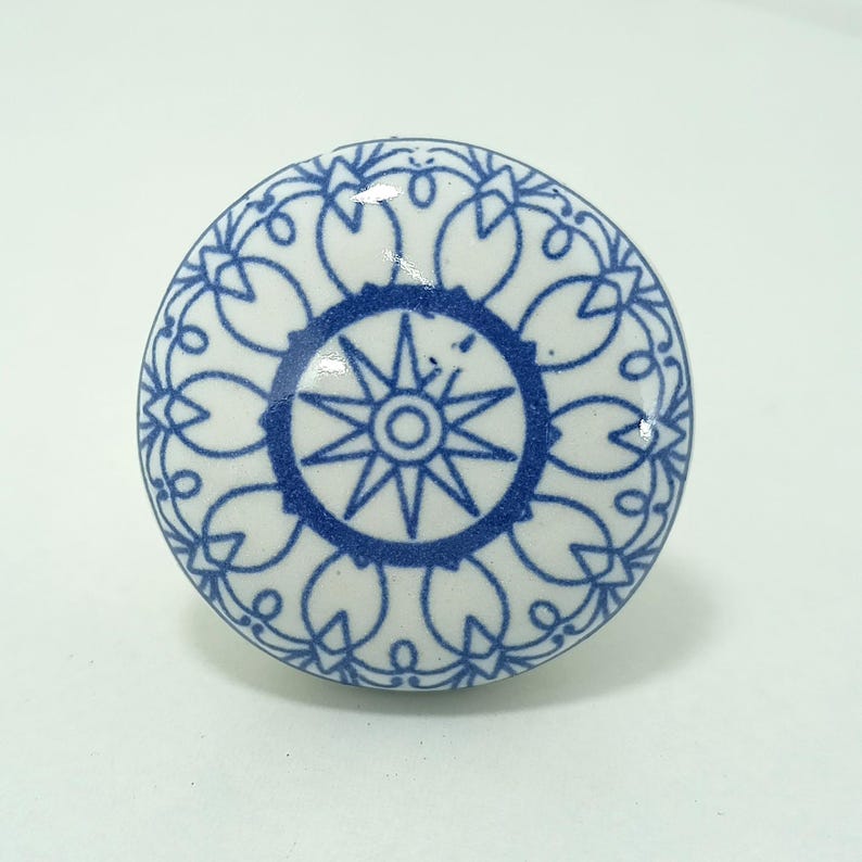 Boho Ceramic Drawer Knob – Vintage Furniture Hardware image 17