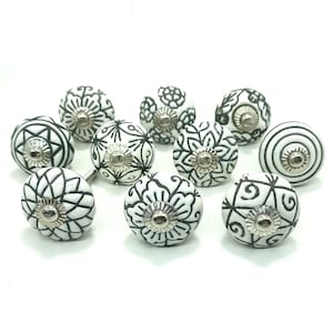 Weiße Vintage Look Keramik Knäufe Vintage Keramik Türknäufe Kürbis Knäufe Küchenschrank Schubladenknäufe
