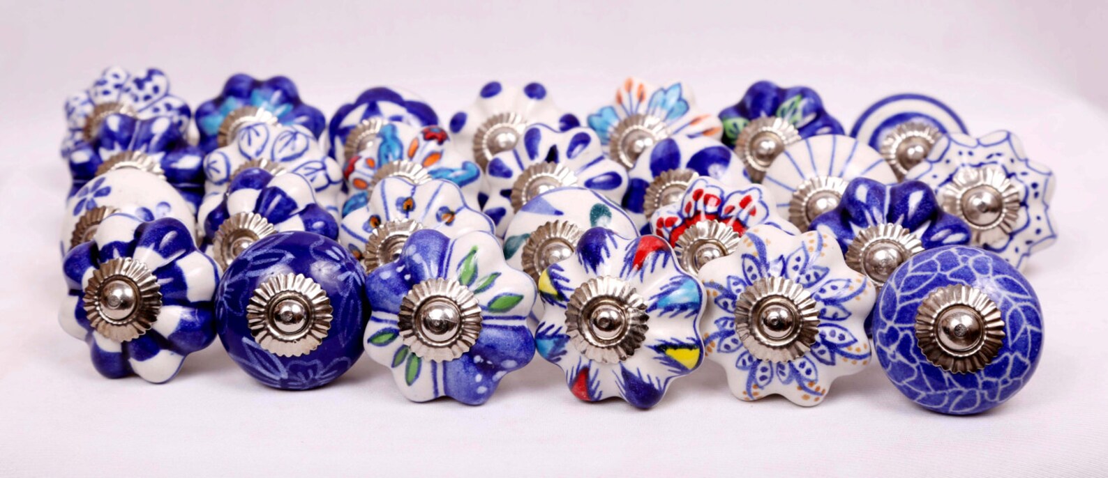 Blue and White Ceramic Knobs Hand Painted Ceramic Door Knobs Etsy