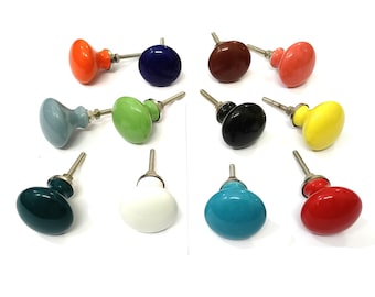 Boutons multicolores en céramique, quincaillerie pour armoires de cuisine faite main
