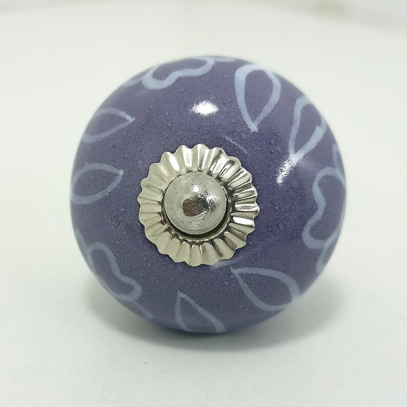 Handbemalte Lila Keramik Knäufe, Küchenschrank Hardware Bild 7