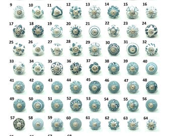 Vintage Ceramic Cabinet Knob, Rustic Floral Hardware