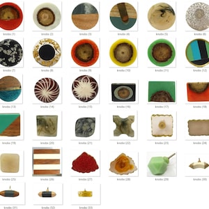 Boutons d'armoire en résine et bois : poignées de tiroir de commode décoratives