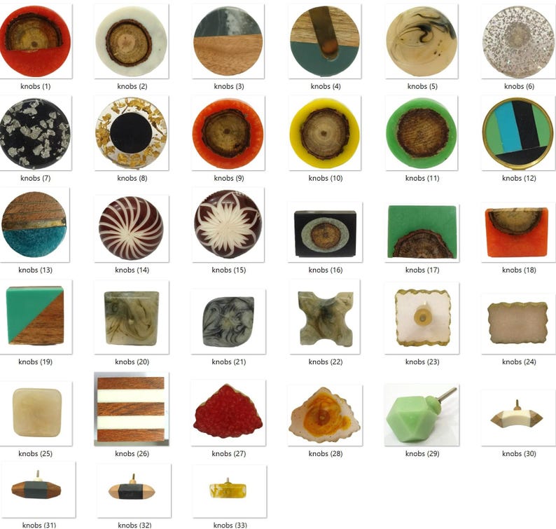 Resin Wood Cabinet Knobs: Decorative Dresser Drawer Pulls image 1