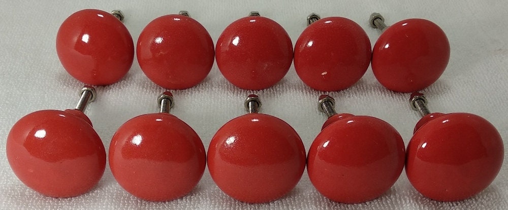 Red Color Vintage Ceramic Knobs Kitchen Cabinet Knobs Drawer | Etsy