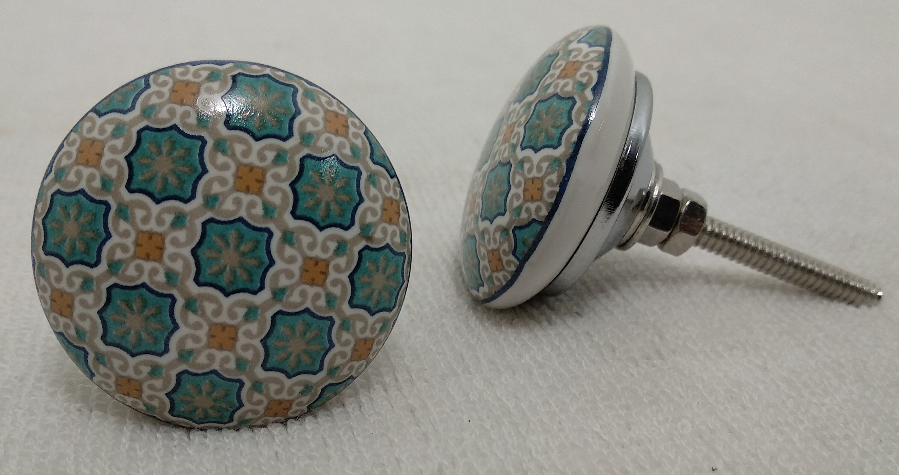 Bunte Flache Keramik Knäufe Handgemachte Knäufe Küchenschrank | Etsy