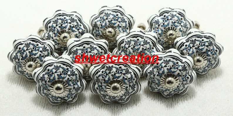 Blue Black Ceramic Door Knobs Pumpkin Knobs Handpainted Kitchen Cabinet Drawer Knobs Hardware Knobs Drawer Handles Decorative Ceramic Knob