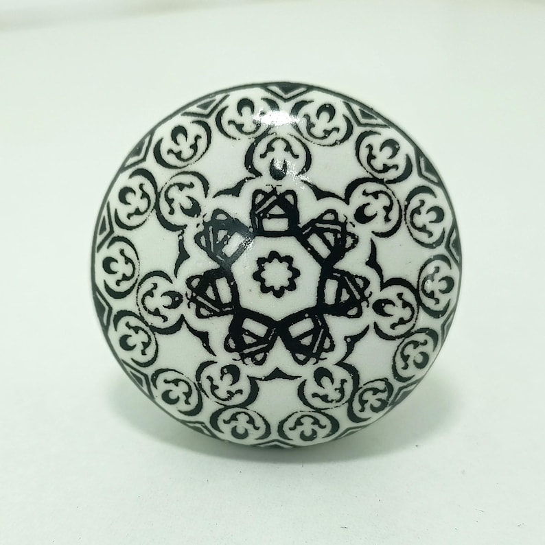 Boho Ceramic Drawer Knob – Vintage Furniture Hardware image 6
