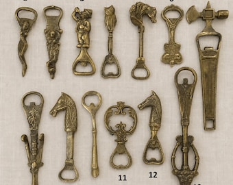 Vintage Brass Bottle Opener, Bar Decor, Barware