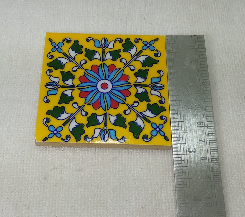 Assorted Multicolor Handpainted Ceramic Tiles Vintage Tile Etsy Hong Kong