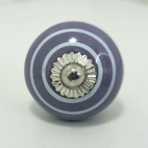 Handbemalte Lila Keramik Knäufe, Küchenschrank Hardware Bild 6