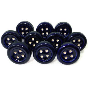 Vintage Navy Blue Button Style Ceramic Knobs Hand painted Ceramic Door Knobs Kitchen Cabinet Knob Drawer Knobs Cupboard Knobs Hardware Knobs