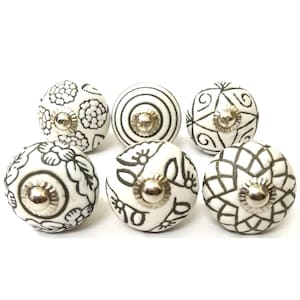 White Color Vintage Ceramic Knobs Vintage Look Ceramic Door Knobs Kitchen Cabinet Knobs Drawer Pulls
