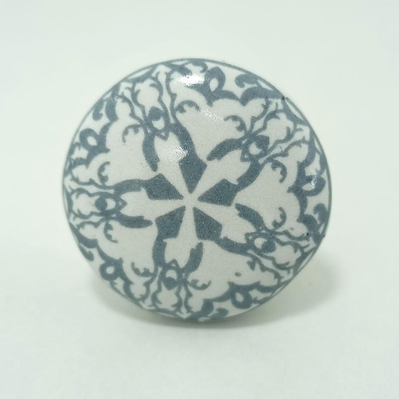 Boho Ceramic Drawer Knob – Vintage Furniture Hardware image 20