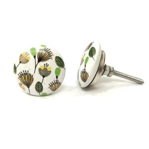 Handmade Flower Design Ceramic Knob, Drawer/Cabinet Pull