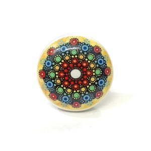 Handmade Multi Color Ceramic Knob, Cabinet Hardware image 1