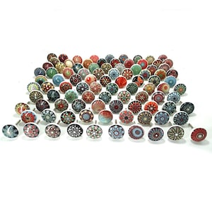 Multicolor Multidesign Assorted Flat Ceramic Door Knobs Kitchen Cabinet Drawer Pulls Hardware Knobs Cabinet Knobs Drawer Knobs Door Knobs