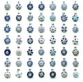Blue White Ceramic Knobs Set | Handpainted Drawer Pulls | Boho Cabinet Hardware | Rustic Cupboard Knobs product logo