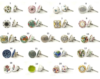 Handgefertigte Keramik Kabinett Knäufe, dekorative Schublade Knäufe