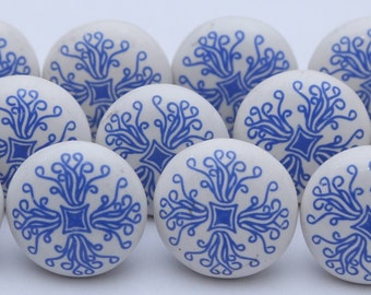 Blue & White Ceramic Door Knobs Handmade Knobs Kitchen Cabinet Drawer Puller Pulls