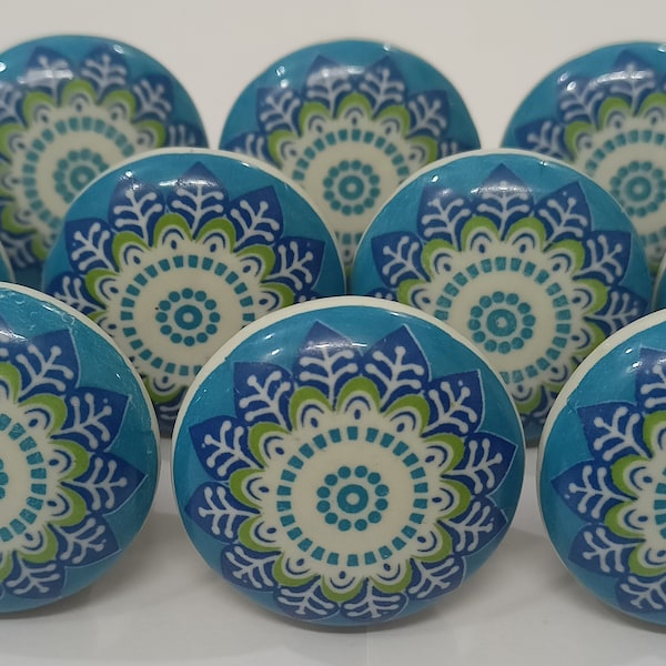 Multi color Ceramic Knobs Flat Ceramic Knobs Ceramic Door Knobs Kitchen Cabinet Drawer Pulls Cabinet Knobs