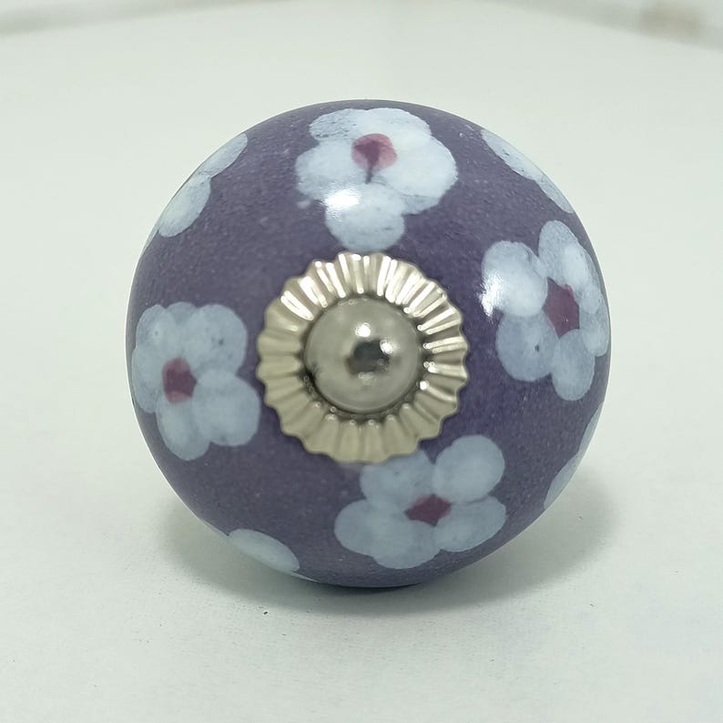 Handbemalte Lila Keramik Knäufe, Küchenschrank Hardware Bild 8