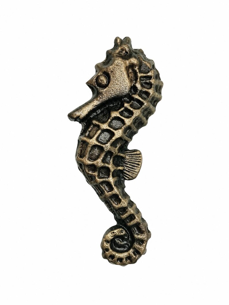 Aldabas de latón vintage con forma de animales, decoración de pared con ciervos, caballitos de mar, escarabajos, abejas y libélulas, herrajes rústicos de metal para puertas de entrada. imagen 12
