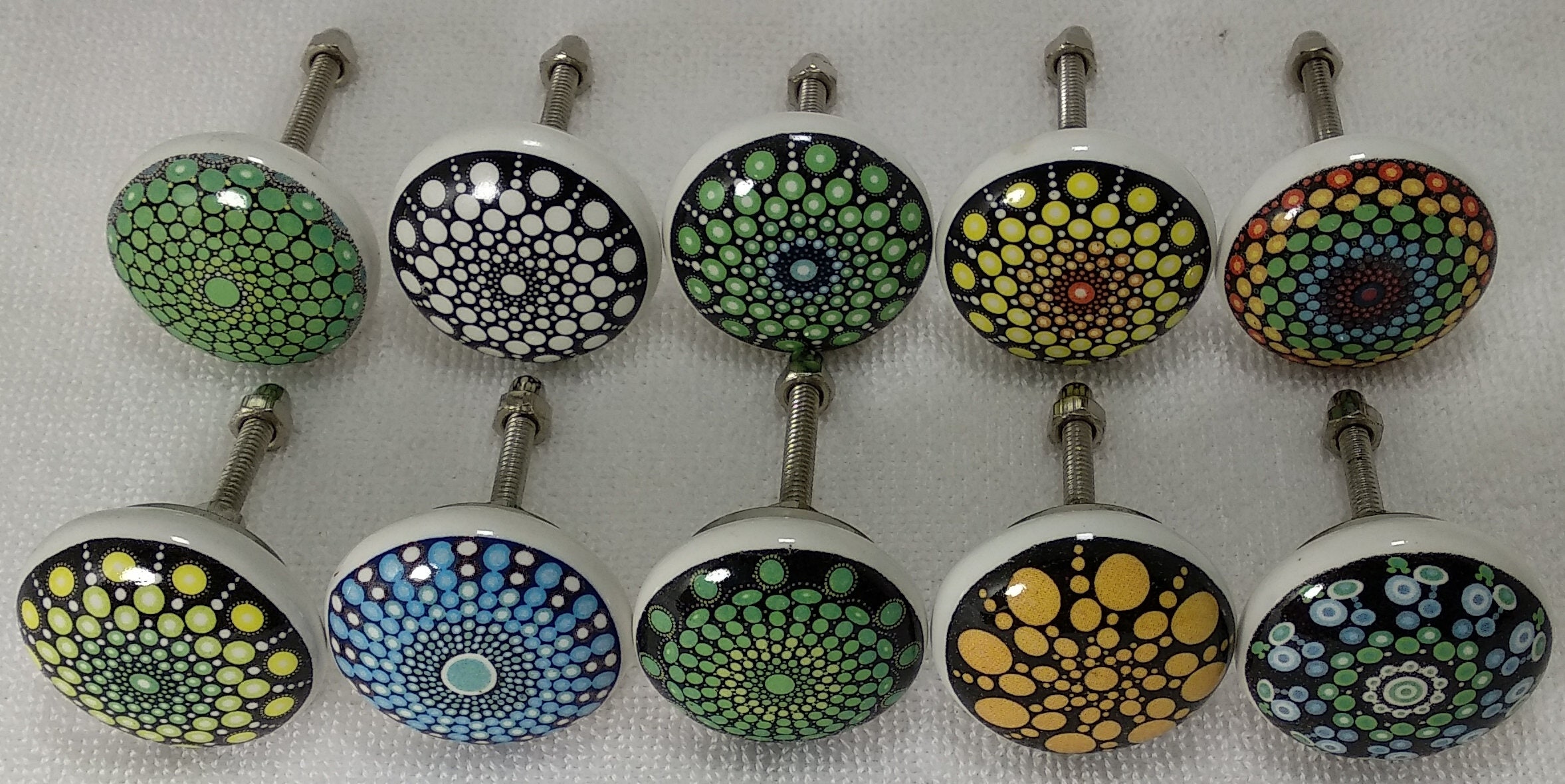 Mehrfarbige Keramik Knäufe Küchenschrank Schubladenknöpfe | Etsy