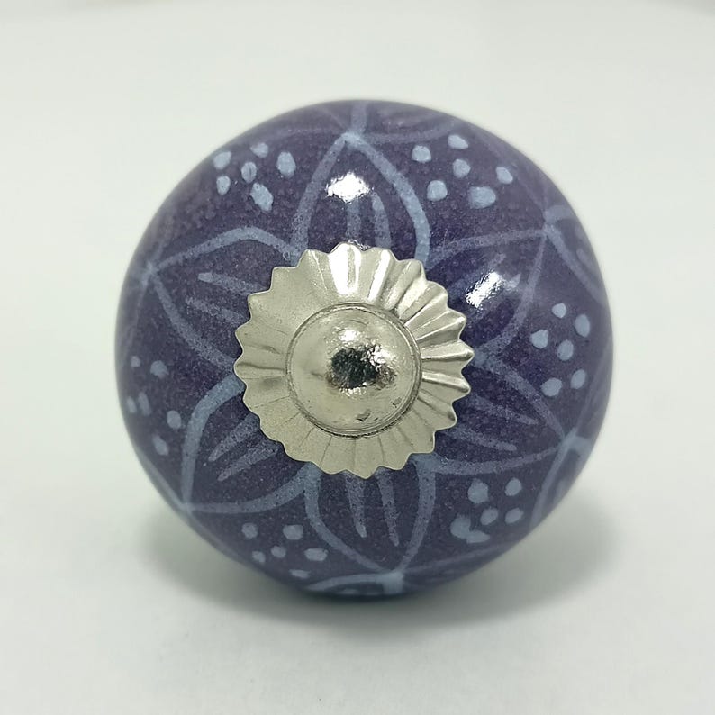 Handbemalte Lila Keramik Knäufe, Küchenschrank Hardware Bild 9