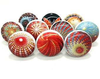 Handmade Multi Color Ceramic Cabinet Knob, Decorative Hardware