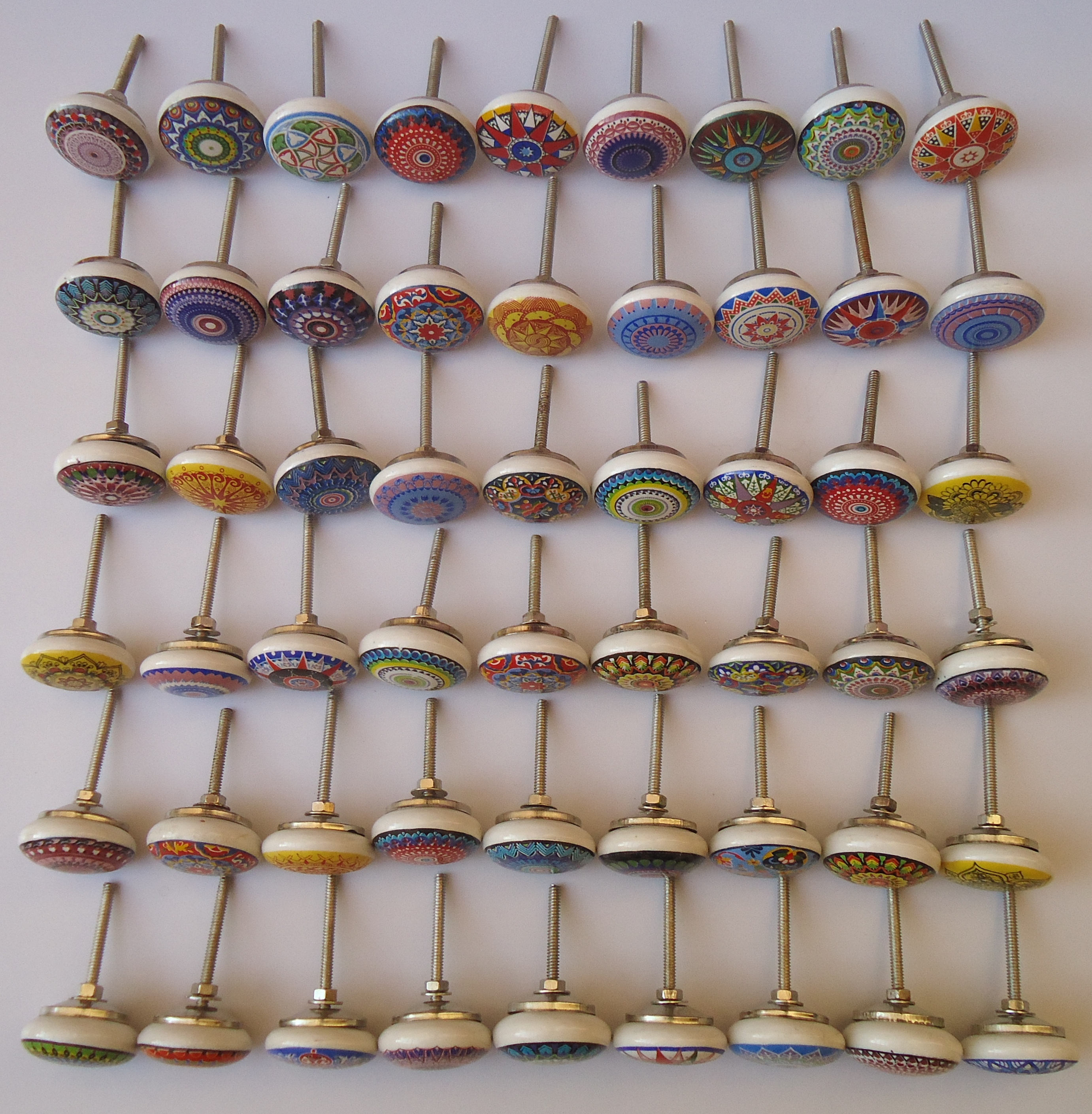 Assorted Flat Ceramic Knobs Multicolor Multidesign Ceramic Etsy
